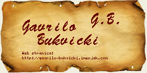 Gavrilo Bukvički vizit kartica